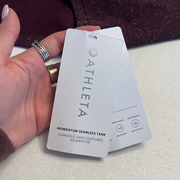 NWT Athleta Momentum Seamless Tank Burgundy Sparkle - Picture 5 of 8